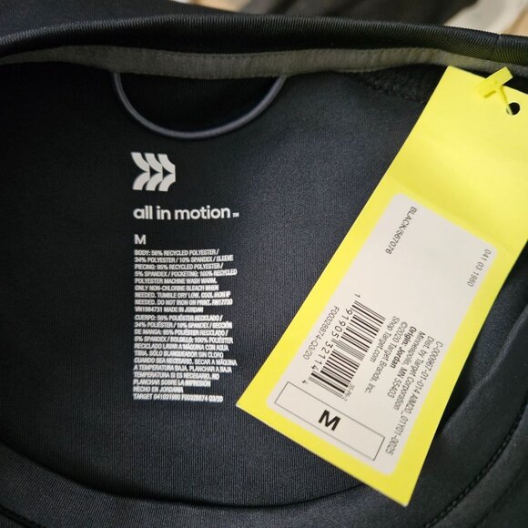 Mens Black All In Motion Athletic Sweatshirt Medium Long Sleeve Crew Neck Warm - Picture 11 of 12